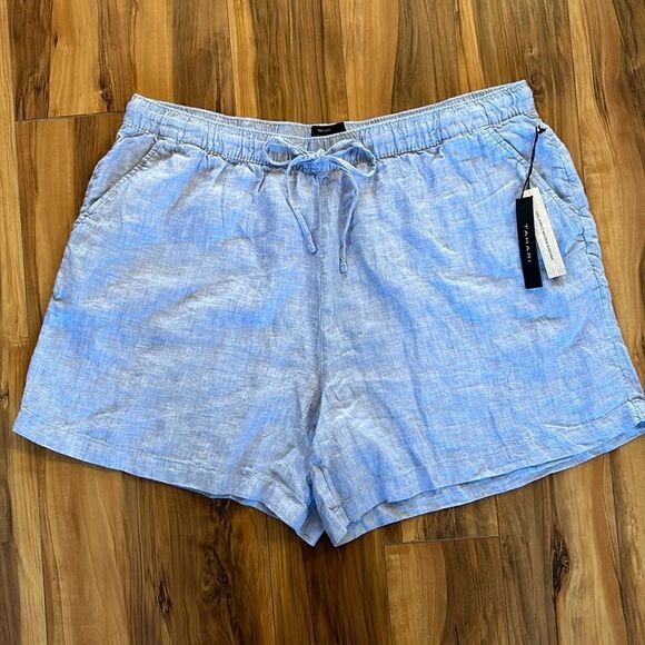 NEW Tahari Linen Light Blue Shorts - Picture 2 of 5